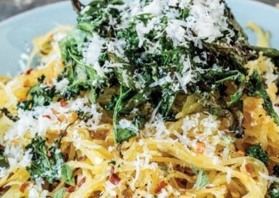Spaghetti Squash with Chickpeas and Kale
