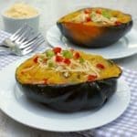 Baked Acorn Squash with Red Bell Pepper
