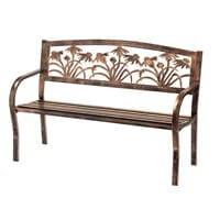 METAL CONEFLOWER BENCH EVERGREEN