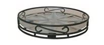 PLANT CADDY WITH TRAY BLACK 17"