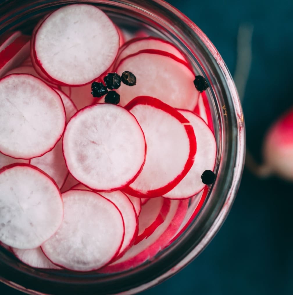 Simple Pickled Radishes